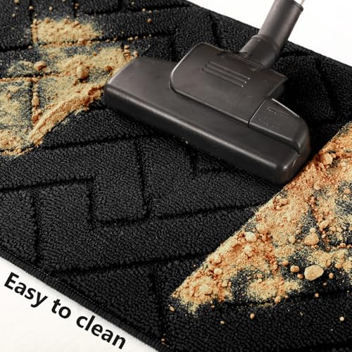 Kitchen Runner Rug (Black / 20"x48"+20"x59")