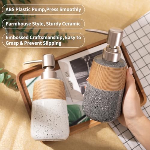 Ceramic Hand Soap Dispenser (1 x 15 Oz White Soap Dispenser)