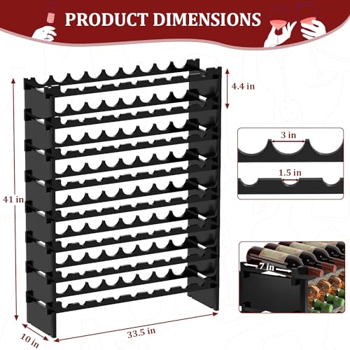 Wine Rack Freestanding Floor (Black)