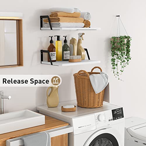 White Deep Floating Shelves (Washed White)