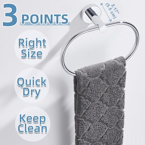 Hand Towel Ring for Bathroom (Chrome)