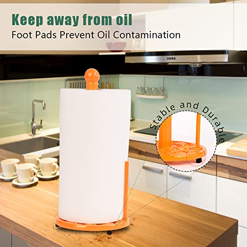 Orange Cast Iron Paper Towel Holder for Kitchen Countertop (Orange-pumpkin)