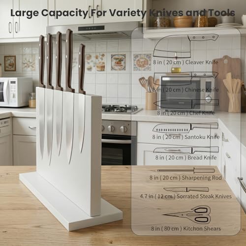 White Magnetic Knife Holder (11.6x8.5 inch White)