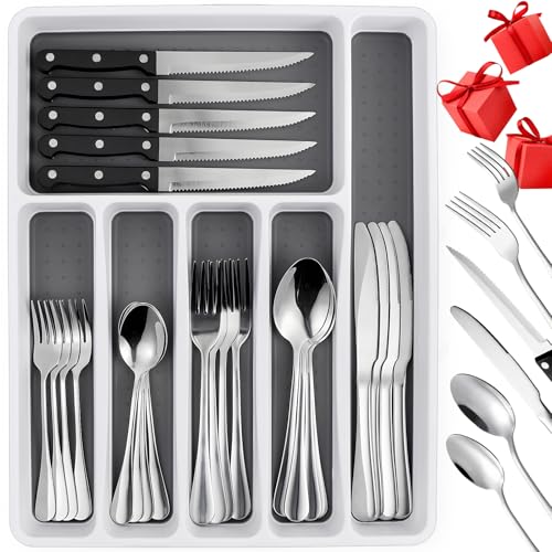 49 Piece Silverware Set with Organizer (49 Pcs)