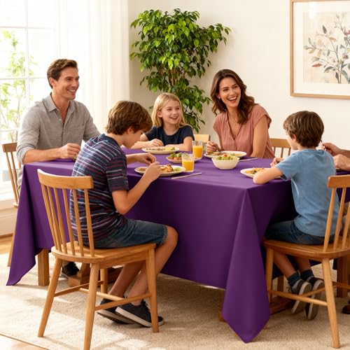 6 Pack Purple Tablecloths for Rectangle Tables (Purple / 90x156 In, 6 Pack)