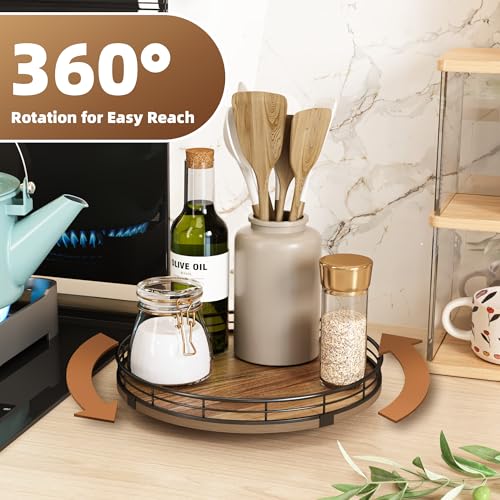 Acacia Wood 10" Lazy Susan Turntable Organizer for Table Top