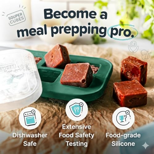 2 Tbsp Silicone Freezer Molds with Lids (2-Pack / Kale)
