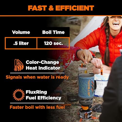 Flash 1.0L Portable Fast Boil Stove for Camping and Backpacking with 1 (Ocean Topo / 1 Liter)
