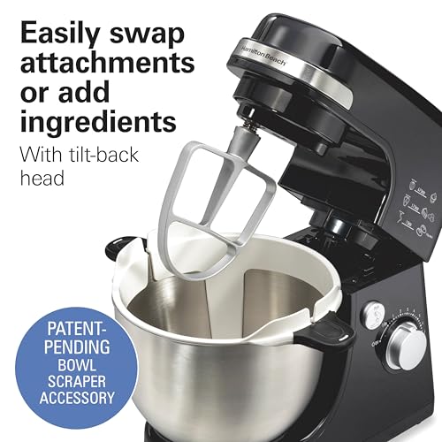 4 Quart Electric Stand Mixer With 7 Speeds (Black / 7 Speeds with Whisk & Bowl Scraper)