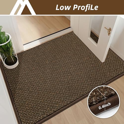 Dirt Trapper Door Mat 36"x60" Non Slip Washable Brown
