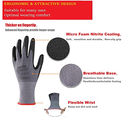 Safety Work Gloves MicroFoam Nitrile Coated (144pairs-grey)