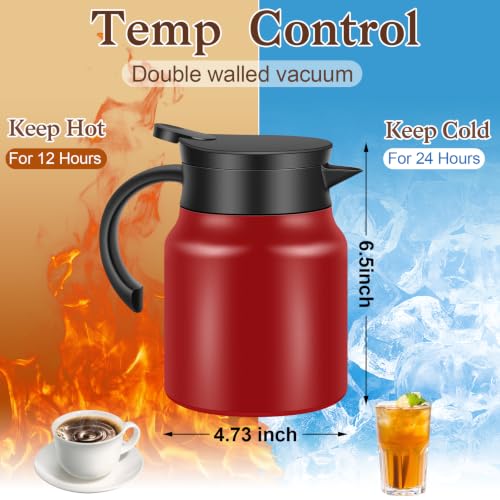 2 PCS 30 OZ Thermal Coffee Carafe (Red / 30 oz)