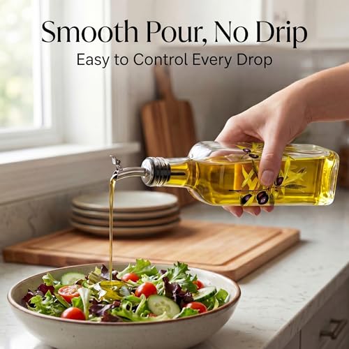 Topadorn 17oz Glass Olive Oil Dispenser Bottle