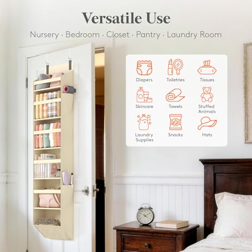 1 Pack Over the Door Organizer (Beige / 6 section)