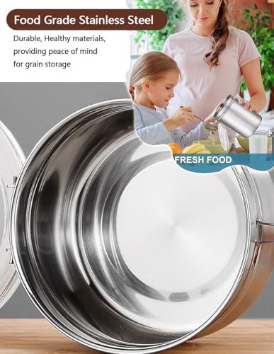 Stainless Steel Food Container with Clear Lids Airtight Storage Container Stackable Small Canisters Kitchen Pantry Storage for Cereal (1.2L Silver)