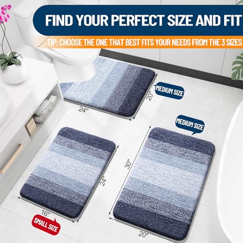Bathroom Runner Rug 45x27 (45" X 27" / Navy Blue)