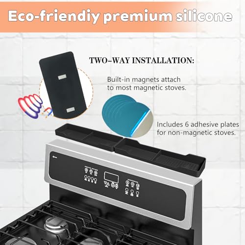 30" Magnetic Silicone Stove Top Shelf (Black / 30 Inch)