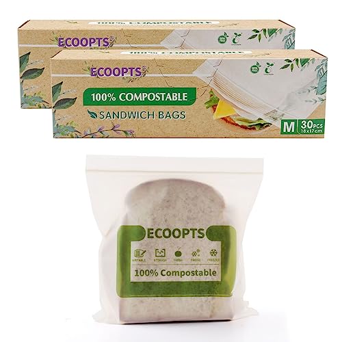 100% Compostable Sandwich Zip Bag