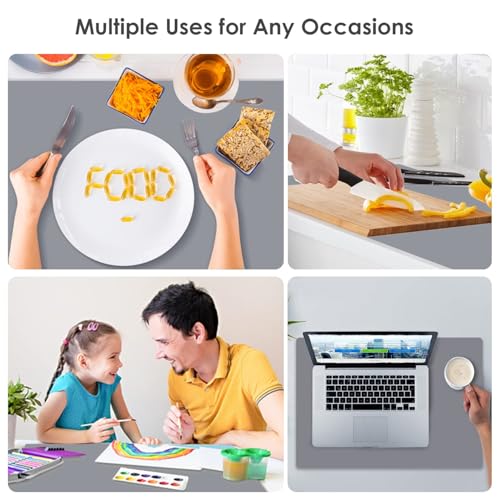 Extra Large Silicone Mats for Kitchen Counter (06-matte Gray / 27.6"L x 16"W)
