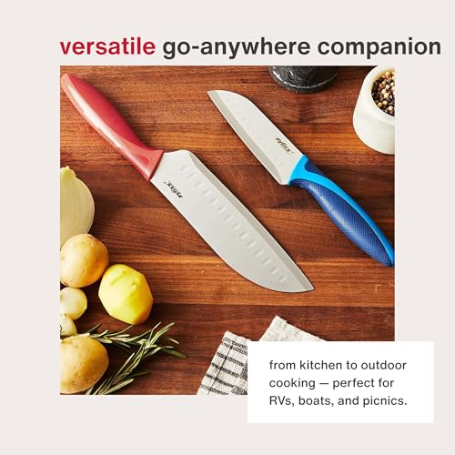 2 Piece Santoku Knife Set with Sheath Covers (2 Piece Santoku ValueKnife Set)