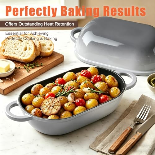 2.5 QT Enameled Cast Iron Sourdough Bread Oven (Light Gray / 2.5 QT)