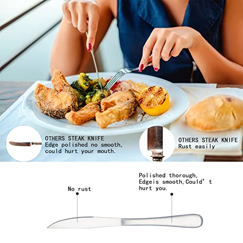 Steak Knife and Dinner Fork Set (8.1-9.3Inches Steak Set 24P)