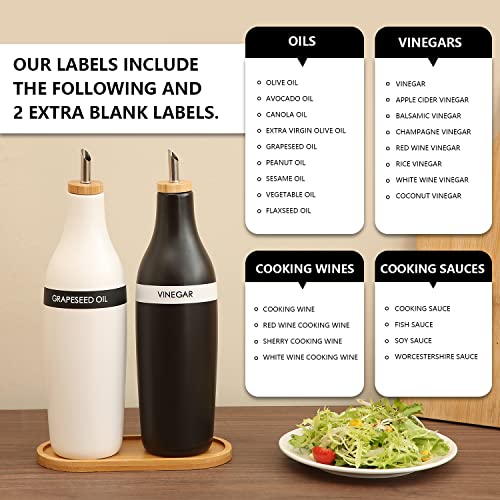 Olive Oil and Vinegar Dispenser Set (Black White&Tary)