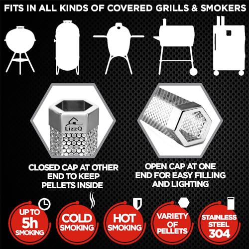 Premium Pellet Smoker Tube 12 inches (Smoker Tube + One Glove + Brush)