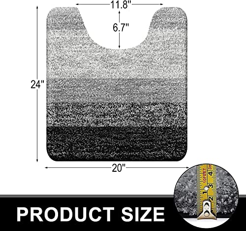 Luxury Toilet Rugs U (24" X 20" Contour Rug / Black)