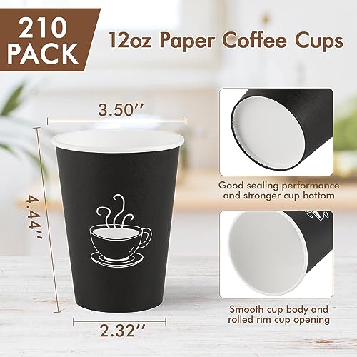 12 oz Coffee Cups (210 Count (Pack of 1,12oz))