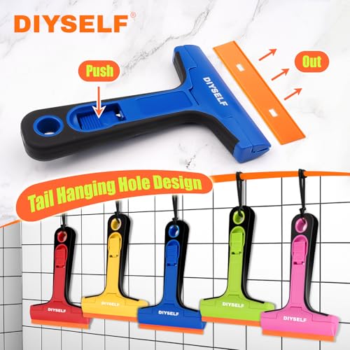 Glass Scraper Tool with 5 Pcs 4 (5PCS Plastic Blades / Green)