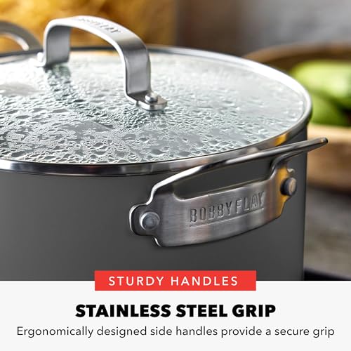 x Bobby Flay 6QT Stockpot with Glass Lid (6 Quarts / Graphite)