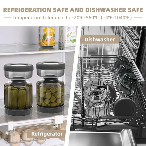 Pickle Jar with Strainer Flip (34oz Grey)