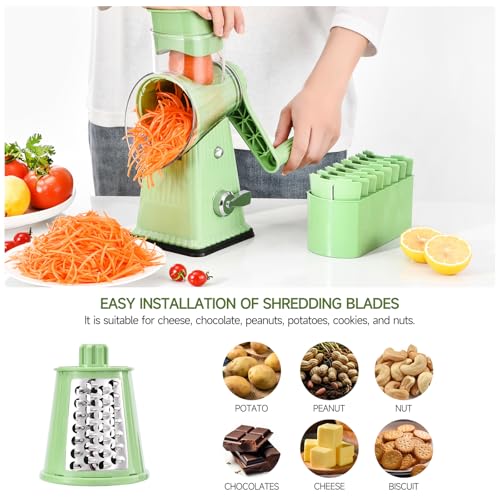 Xilrvna RotaryCheeseGrater (5 Knife Retro Kitchen / lightgreen)