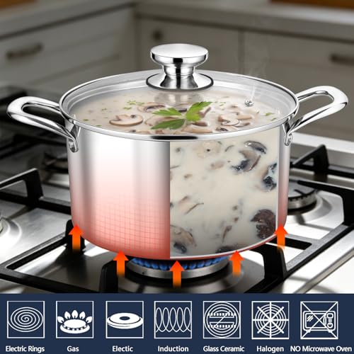 6 Quart Tri Ply Stainless Steel Stock Pot
