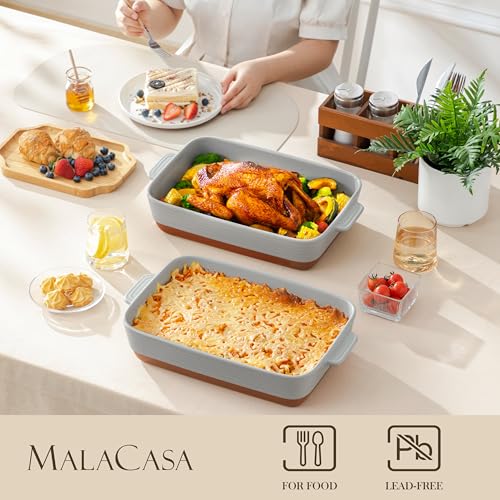 Large 9x13 Ceramic Baking Dish with Handles