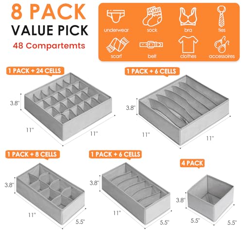 Drawer Organizer Clothes (8 Count)