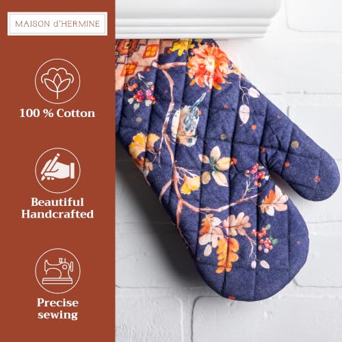 Maison d'Hermine Oven Gloves 100% Cotton Oven Mitt (020 - Kelim - Infinity / 7.5" x 13" (Oven Mitt))