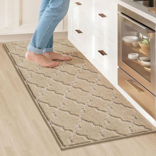 Kitchen Rugs Non Slip Washable 20"x48" (Warm Beige / 20"X 48")