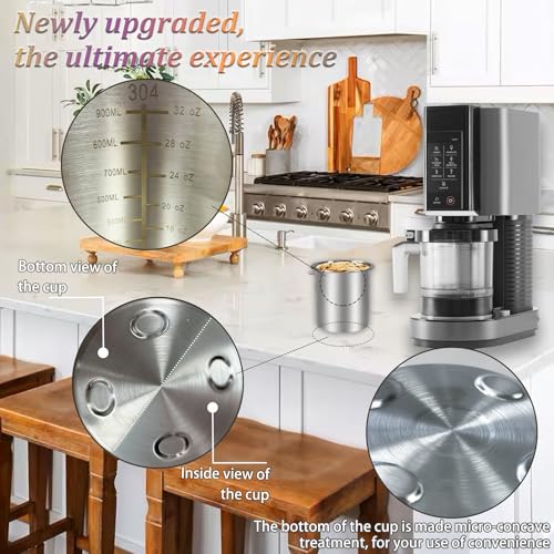 Stainless Steel Pint Containers & Lids Compatible with Ninja Creami ice Cream Maker NC500