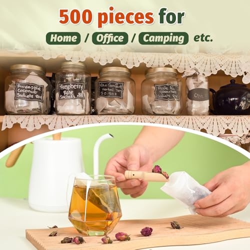 Empty Tea Bags for Loose Leaf Tea (White-500PCS)