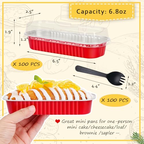 Mini Loaf Pans with Lids 100 Pack (100 Count)