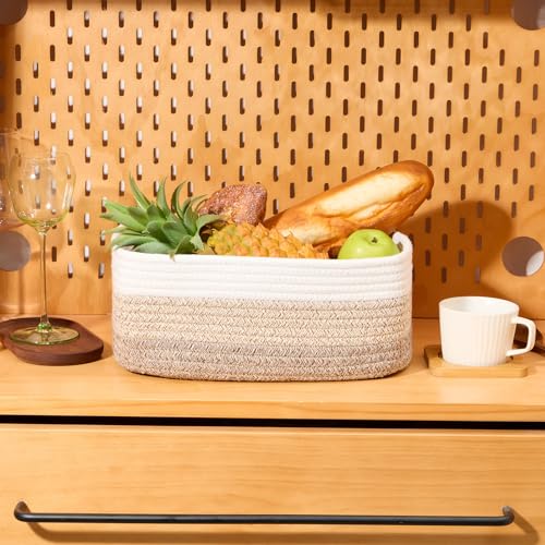 Small Storage Baskets for Organizing (3pcs-L13xW8.5xH5.1" / Gradient Brown)
