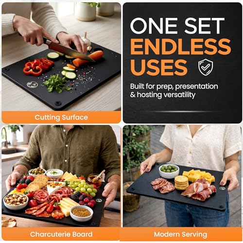 Composite Wood Cutting Board Set of 3 (Black)