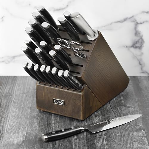 Knife Set Made in Japan (Dark Ash Knife Block)