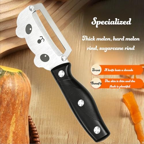Vegetable Peeler Ergonomic Handle Stainless Steel for Potato Fruit (Standard / Black)