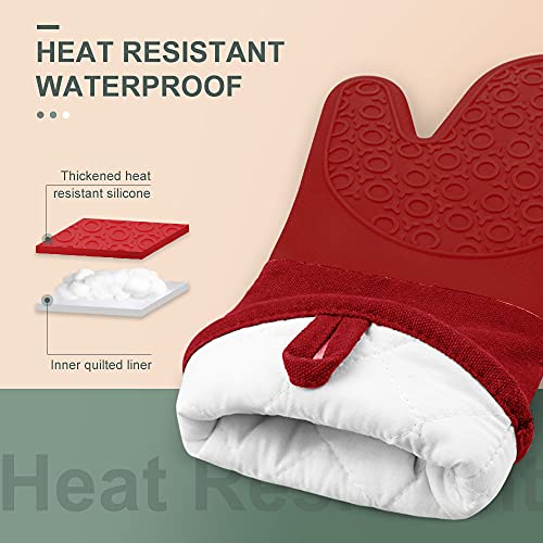 Silicone Oven Mitts (Empire Red / 14.6in Oven Mitts)