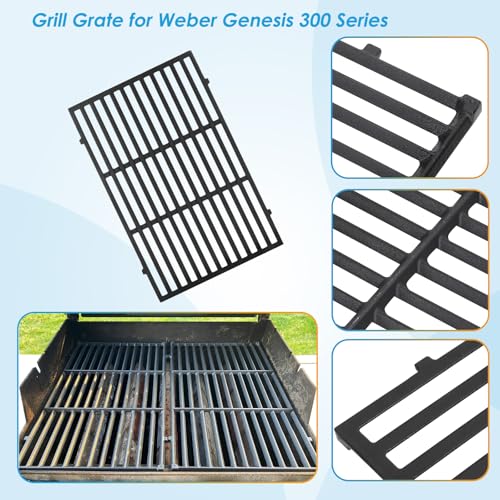 7524 7528 19.5" Grill Grates for Weber Genesis 300 Series Genesis E310 E320 E330 S310 S320 S330 EP310 EP320 EP330 for Weber Genesis 300 Grill Parts (19 1/2" x 12 3/4"CI)