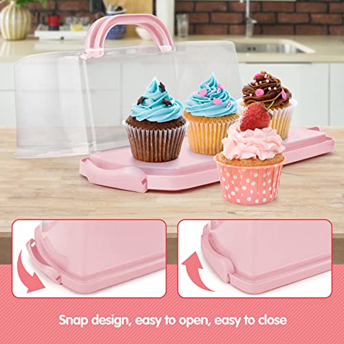 2 Pack Plastic Rectangular Bread Box with Clear Lid