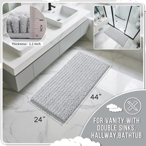 Long Bathroom Rugs Non Slip Washable 44x24 Inch